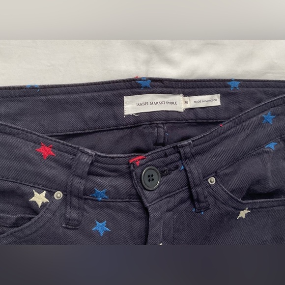 Isabel Marant Etoile Star Straight Leg Navy Crop Pants Size EUR 36/ US 4 - Picture 4 of 12